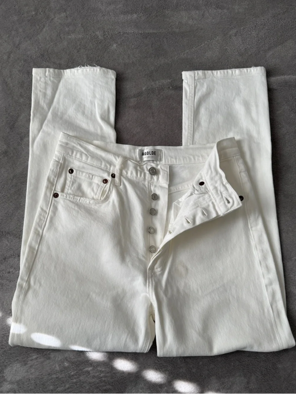 Agolde Riley Crop High Rise Button Fly Jeans - Picture 3 of 4